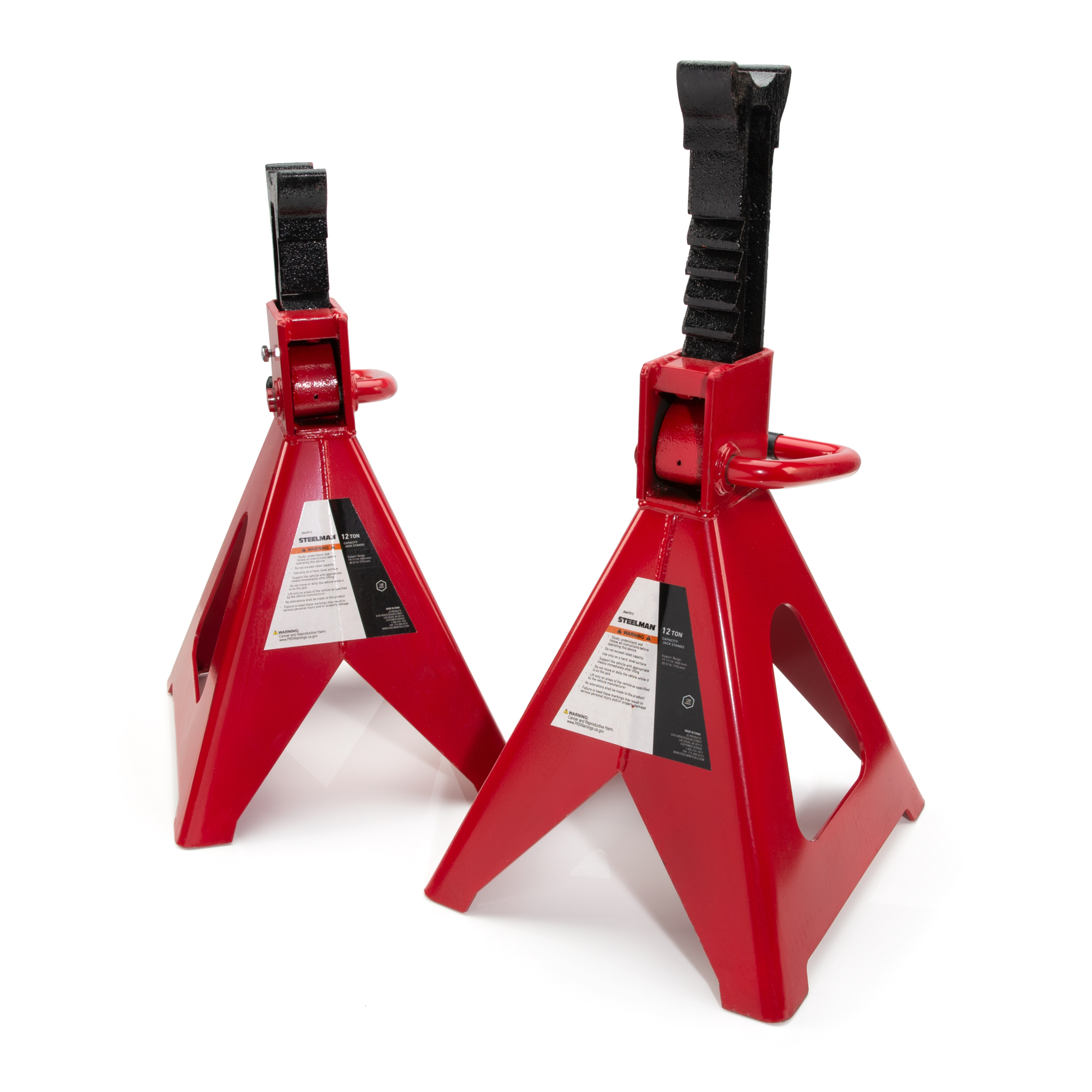 STEELMAN Professional Heavy-Duty 12-Ton Capacity Jack Stand Set (1 Pair), Model# JS647512